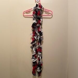 New Handmade Scarf 60” in Length Red/Black/White/Grey